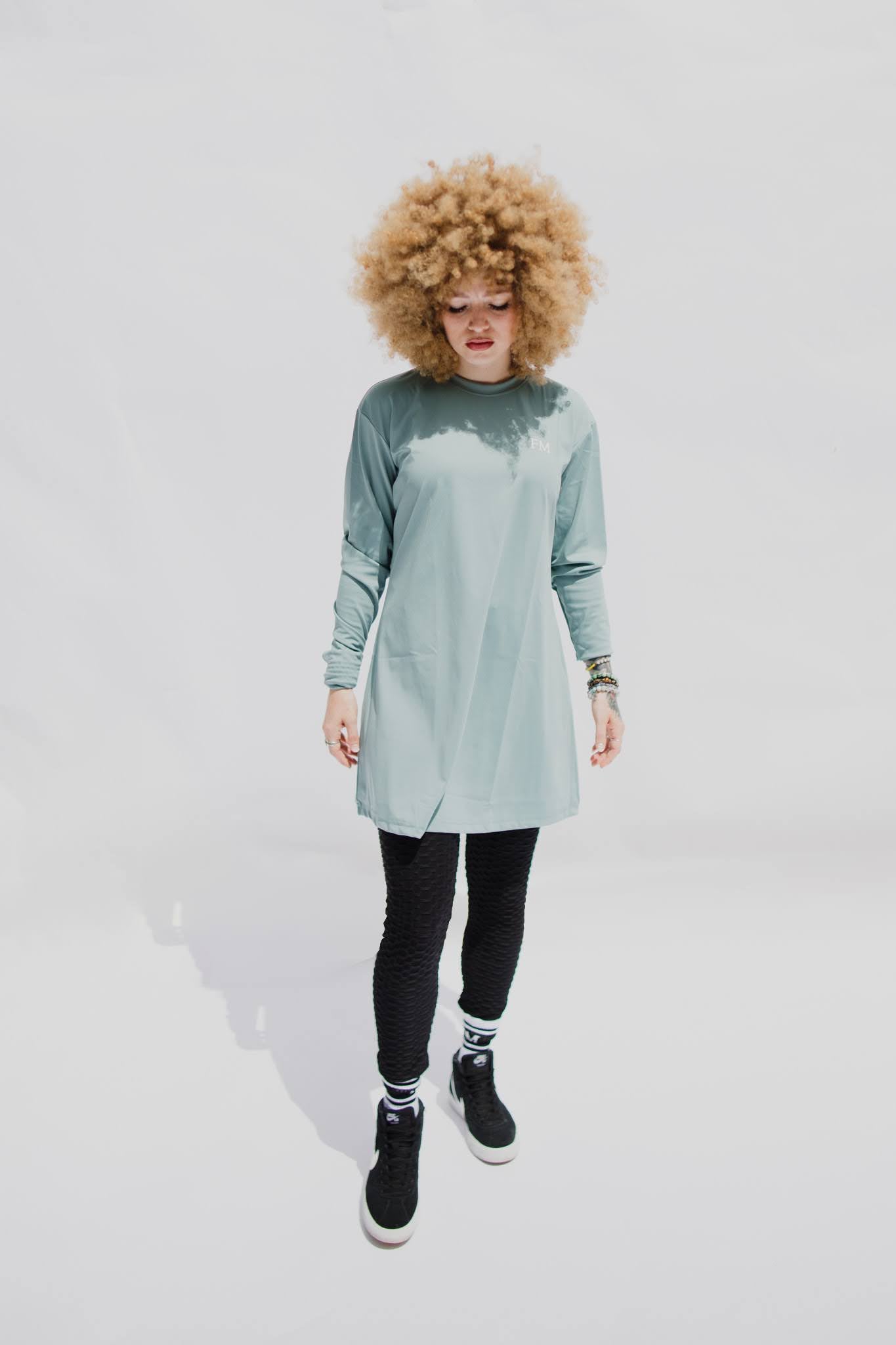 Courageous Long sleeve T - shirt Teal - Flex Modesty